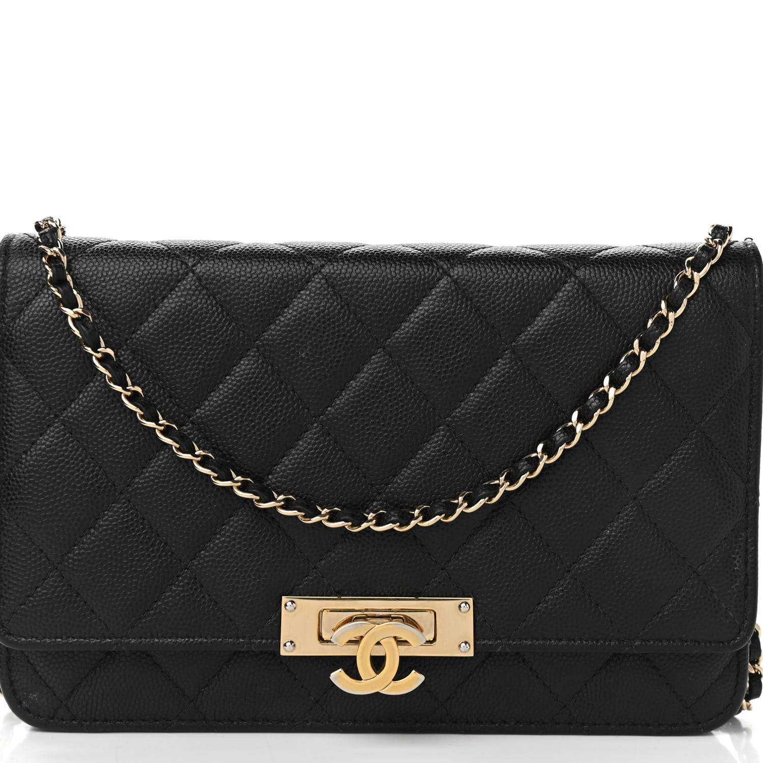Chanel Caviar Quilted Golden Class Wallet On Chain WOC Black 15 of 15