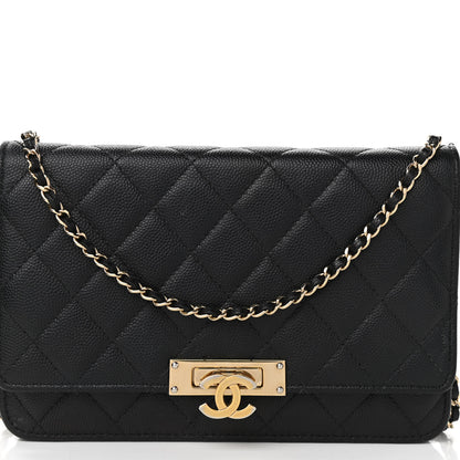Chanel Caviar Quilted Golden Class Wallet On Chain WOC Black 15 of 15