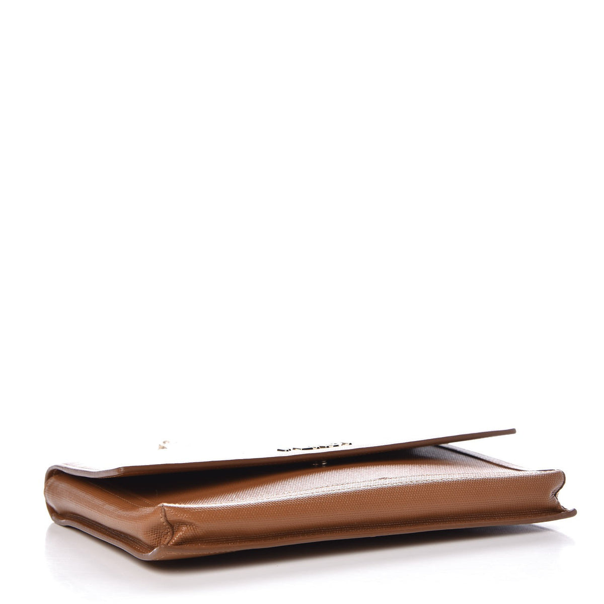 Vitello Oro Chain Clutch Brown