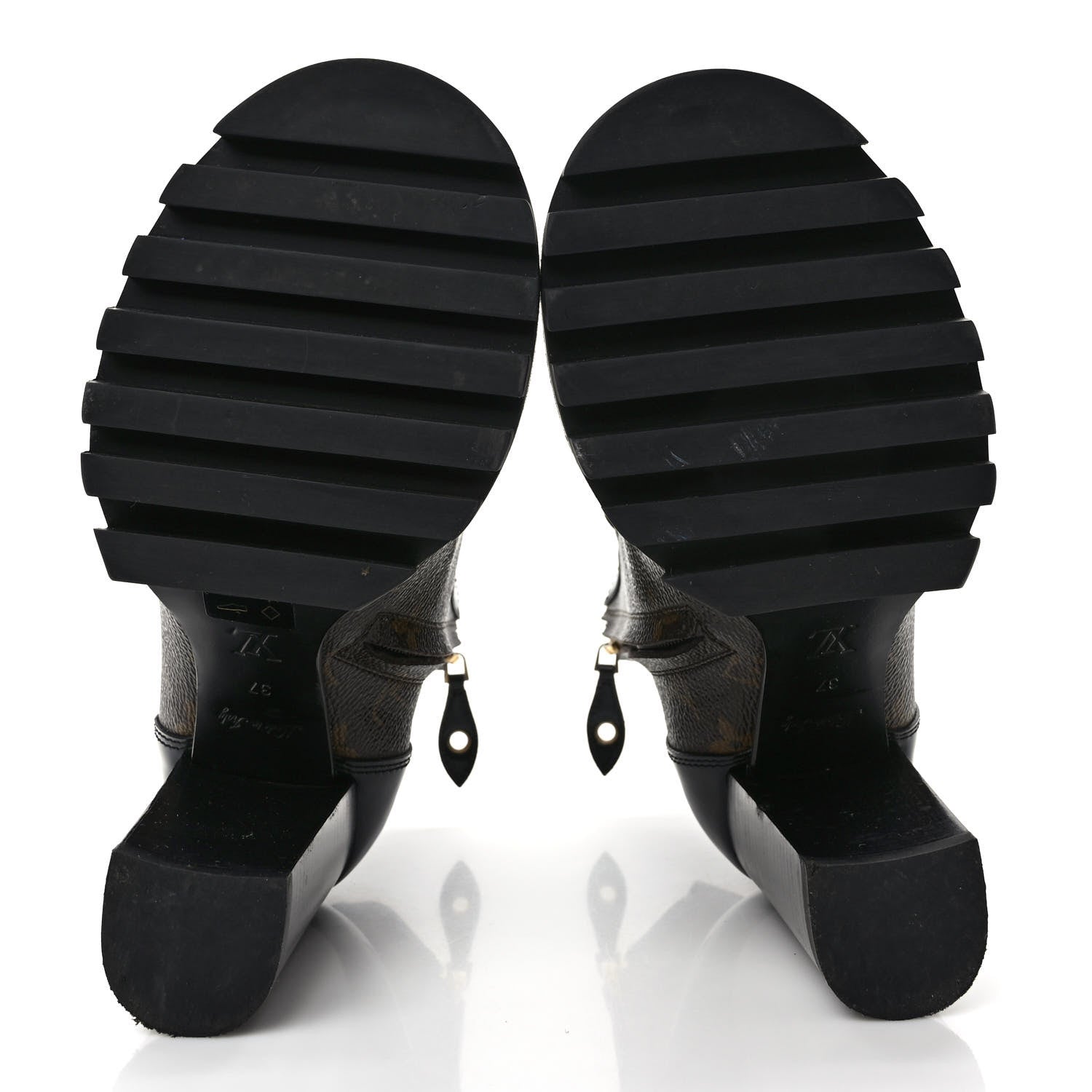 Louis Vuitton Patent Calfskin Monogram Star Trail Ankle Boots 37 Black 5 of 7