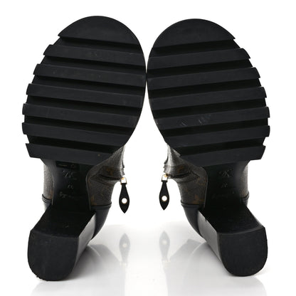 Louis Vuitton Patent Calfskin Monogram Star Trail Ankle Boots 37 Black 5 of 7