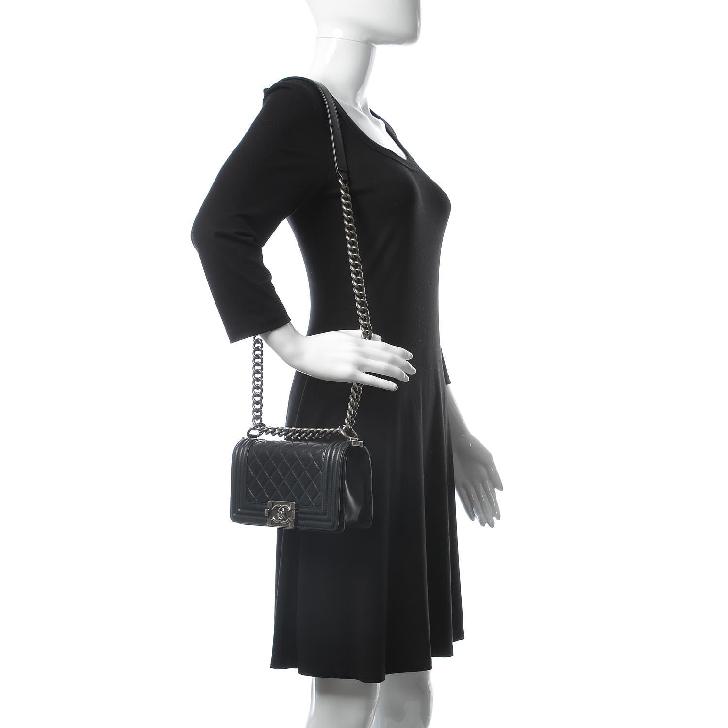Chanel Lambskin Quilted Small Boy Flap Black 2 of 8