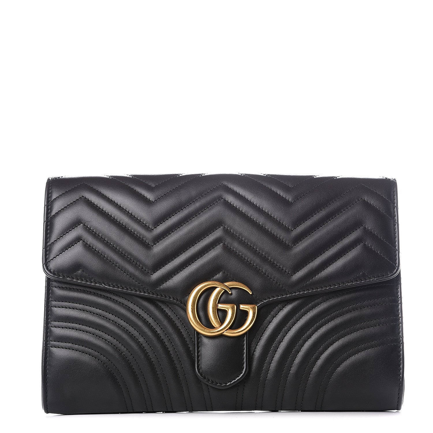 Gucci Calfskin Matelasse GG Marmont Clutch Black 1 of 11