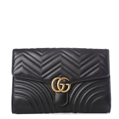 Gucci Calfskin Matelasse GG Marmont Clutch Black 1 of 11