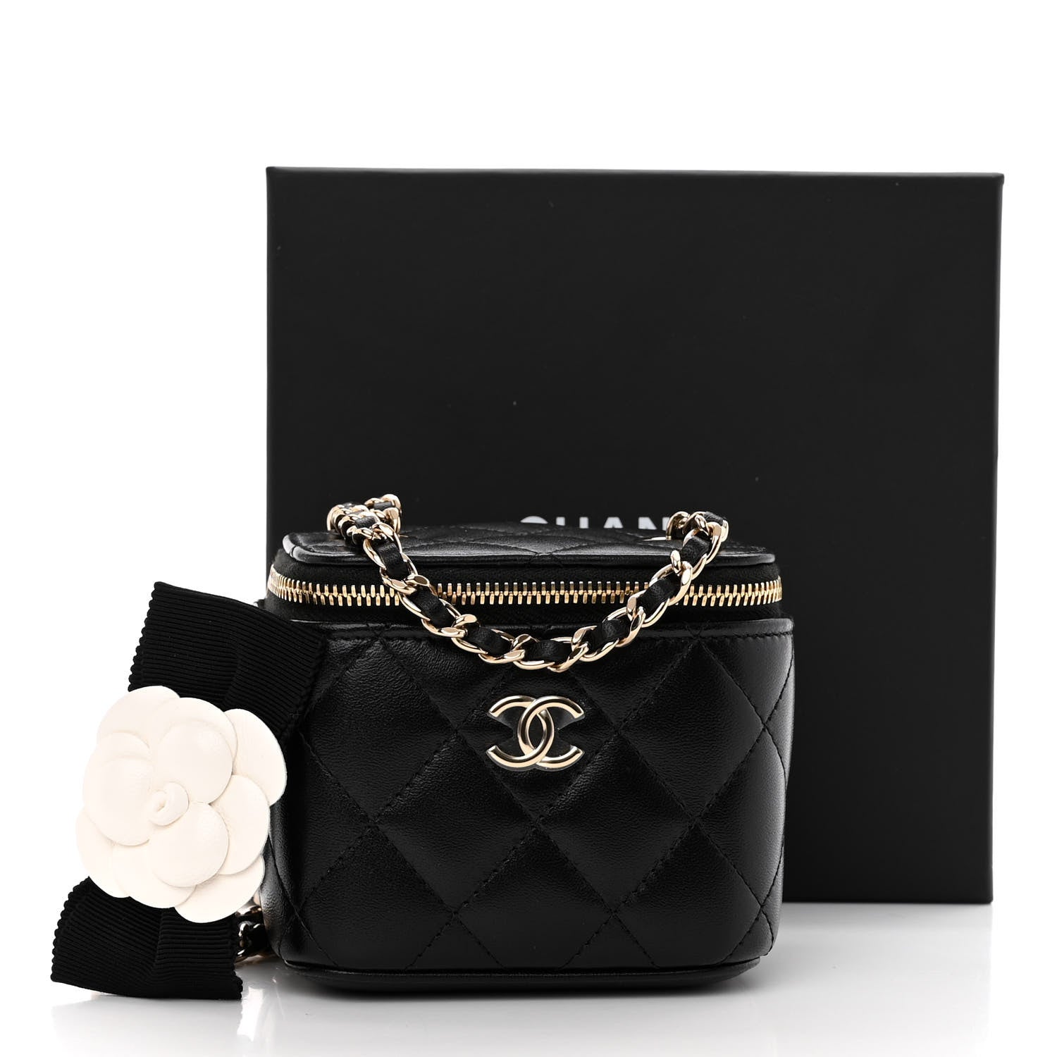 Chanel Lambskin Quilted My Chanel Lady Vanity Case With Chain Black 11 of 11