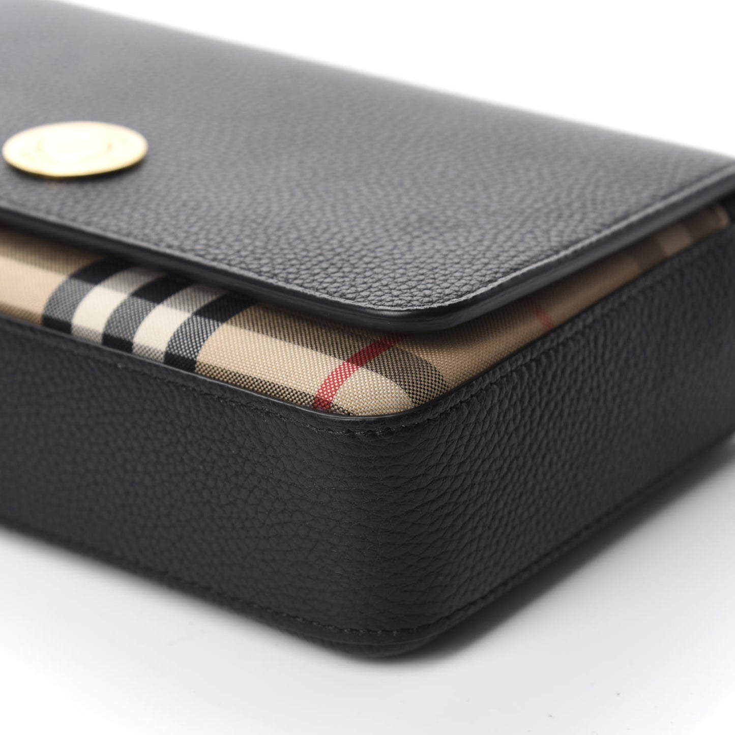 Grainy Calfskin Vintage Check Hampshire Crossbody Black
