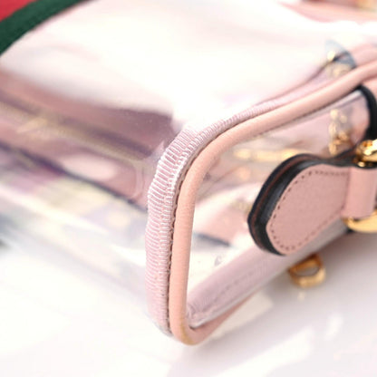 Gucci Vinyl Web Mini Ophidia Transparent Shoulder Bag Perfect Pink 10 of 13