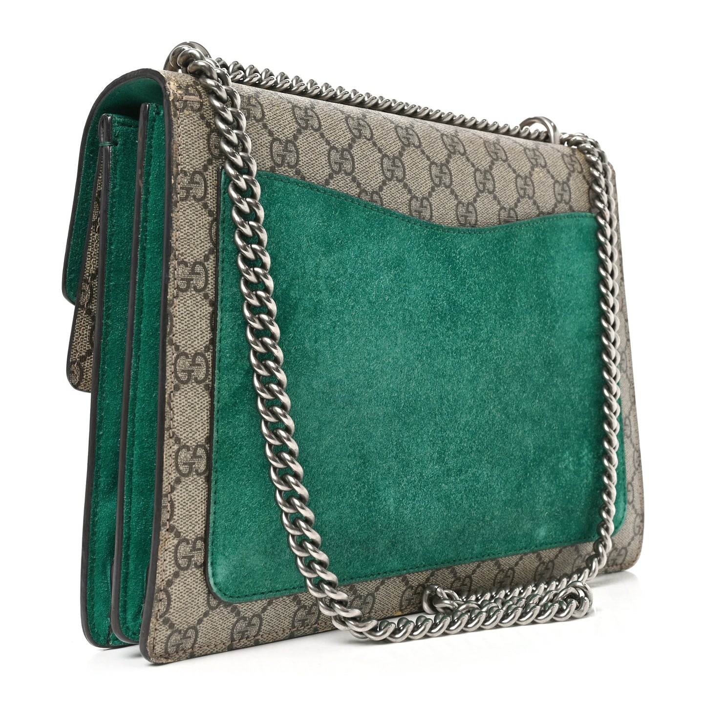 GG Supreme Monogram Embroidered Medium Dionysus Shoulder Bag Emerald