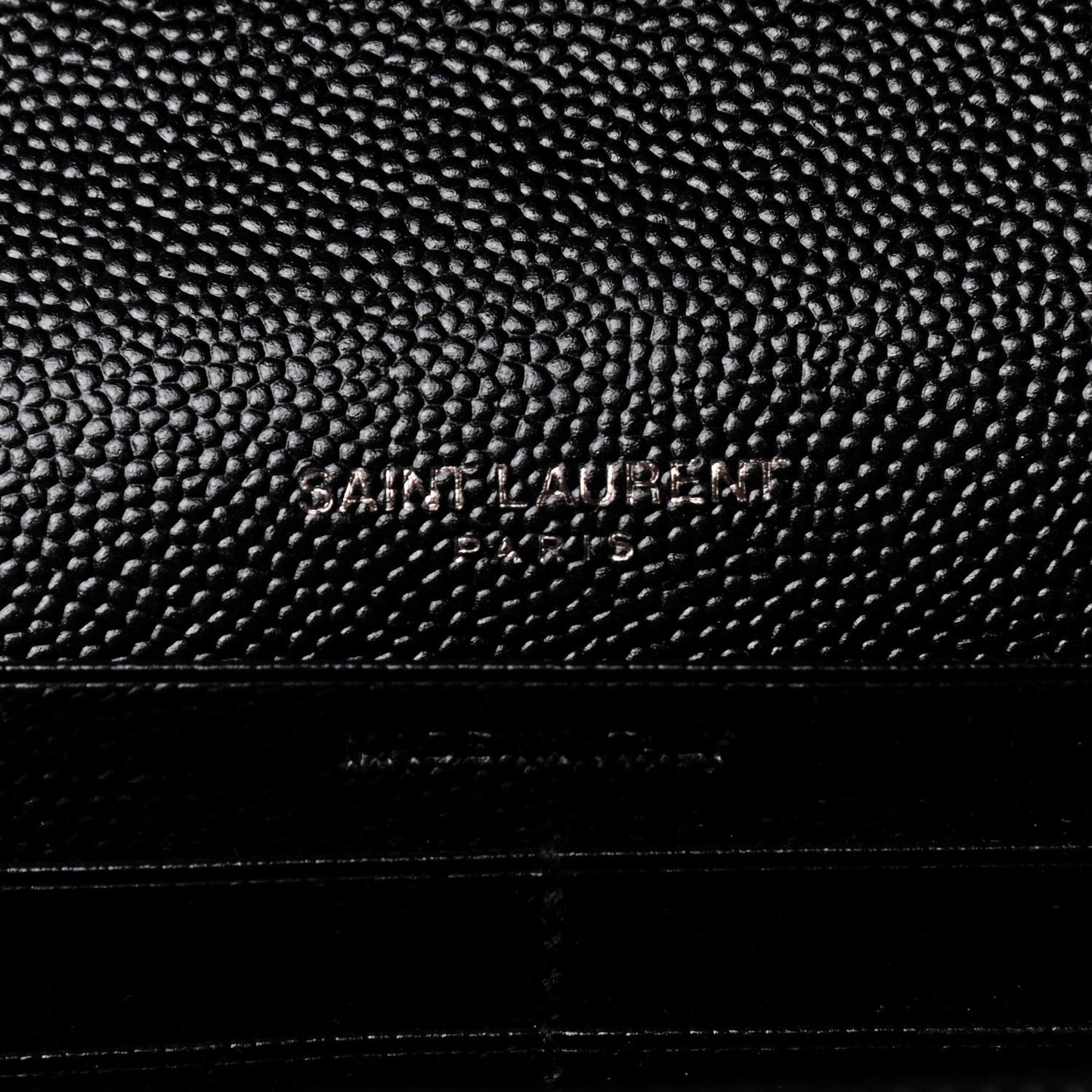 Grain De Poudre Matelasse Chevron Monogram Chain Wallet Black
