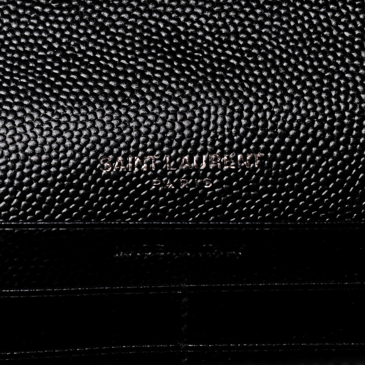 Saint Laurent Grain De Poudre Matelasse Chevron Monogram Chain Wallet Black 8 of 8