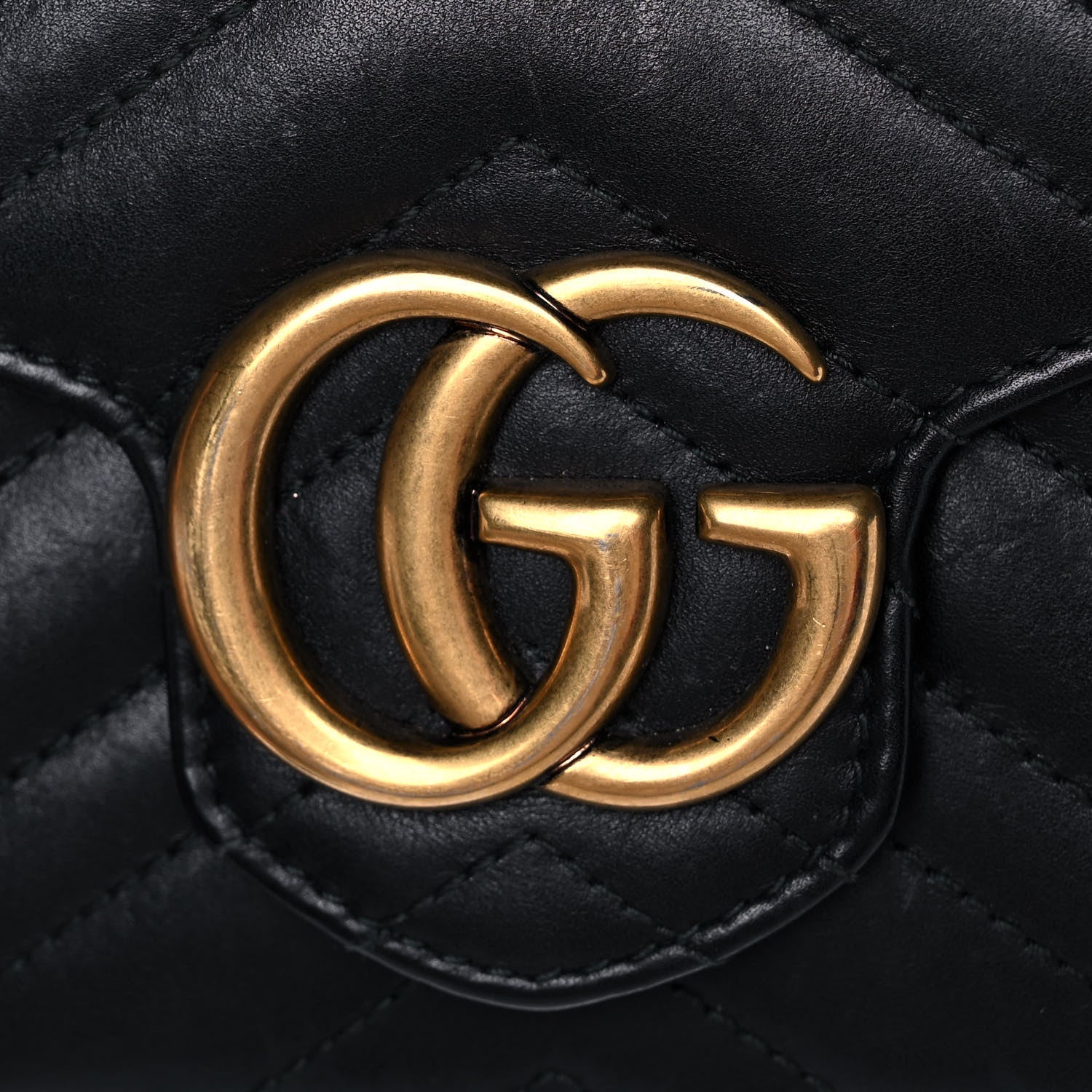 Gucci Calfskin Matelasse GG Marmont Chain Wallet Black 7 of 13
