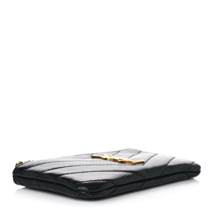 Saint Laurent Calfskin Matelasse Monogram Key Pouch Black 4 of 9