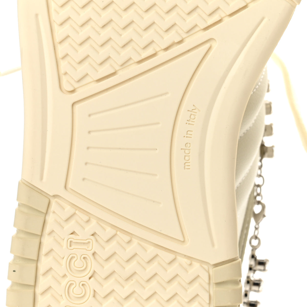 Gucci Calfskin Womens Re-Web Removable Crystal Sneakers 36 White 7 of 10