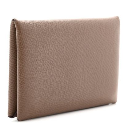 Hermes Epsom Calvi Card Case Etoupe 3 of 8