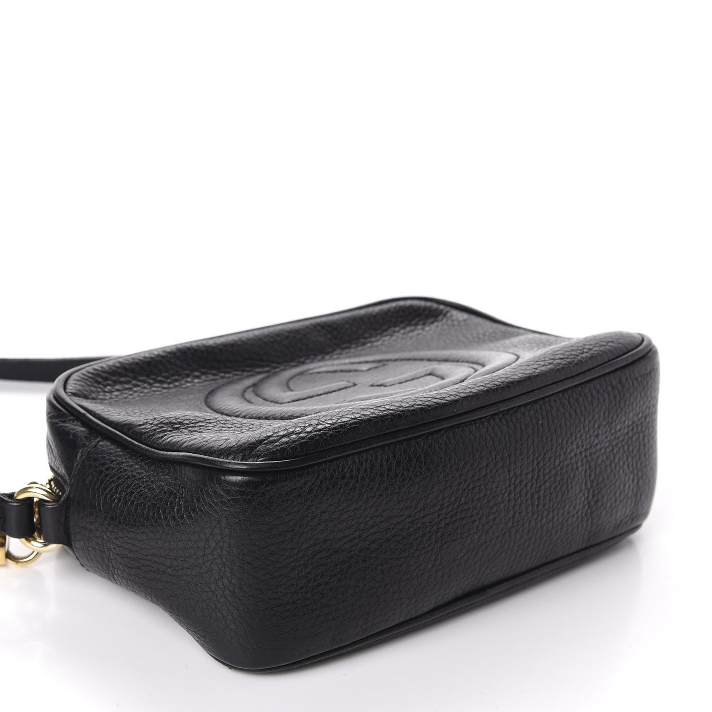 Pebbled Calfskin Small Soho Disco Bag Black