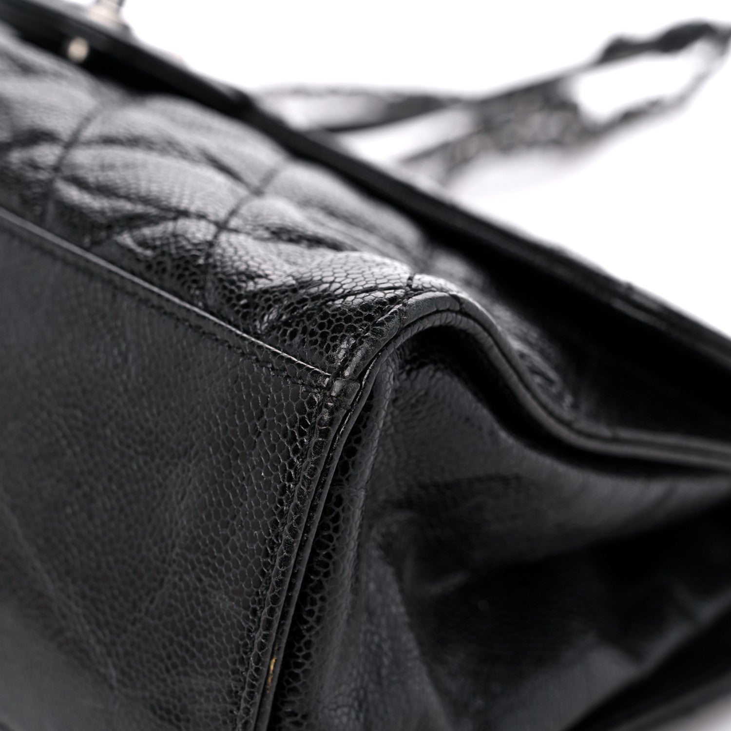Chanel Crumpled Grained Calfskin Jumbo CC Crave Flap Black 9 of 15