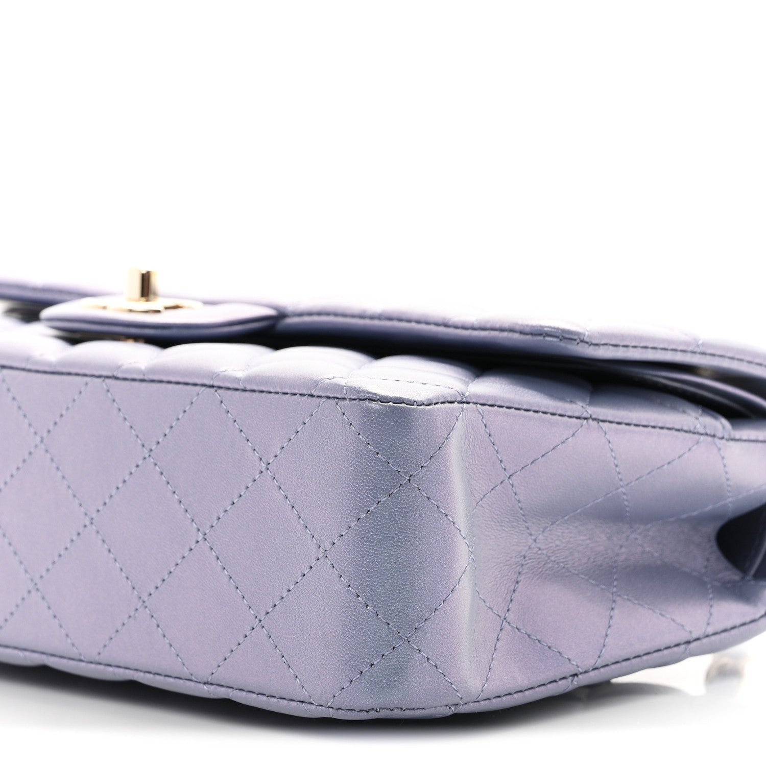 Chanel Iridescent Lambskin Quilted Medium Double Flap Light Purple 10 of 11