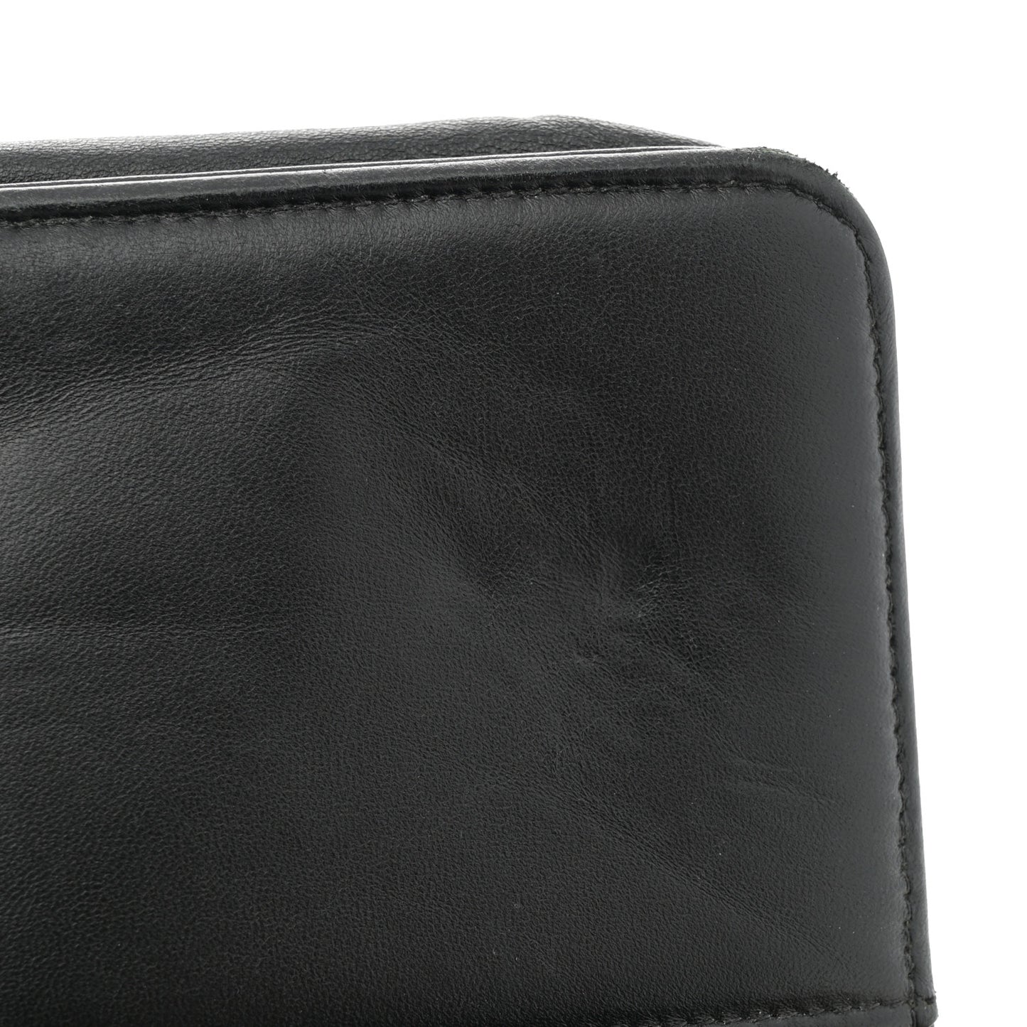 Caviar Chevron Quilted Boy Wallet On Chain WOC Black