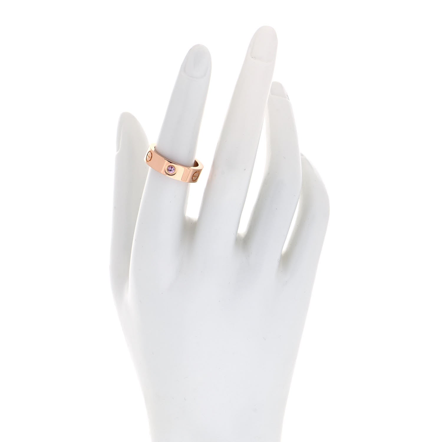 Cartier 18K Pink Gold Pink Sapphire 5.5mm LOVE Ring 53 6.25 2 of 6