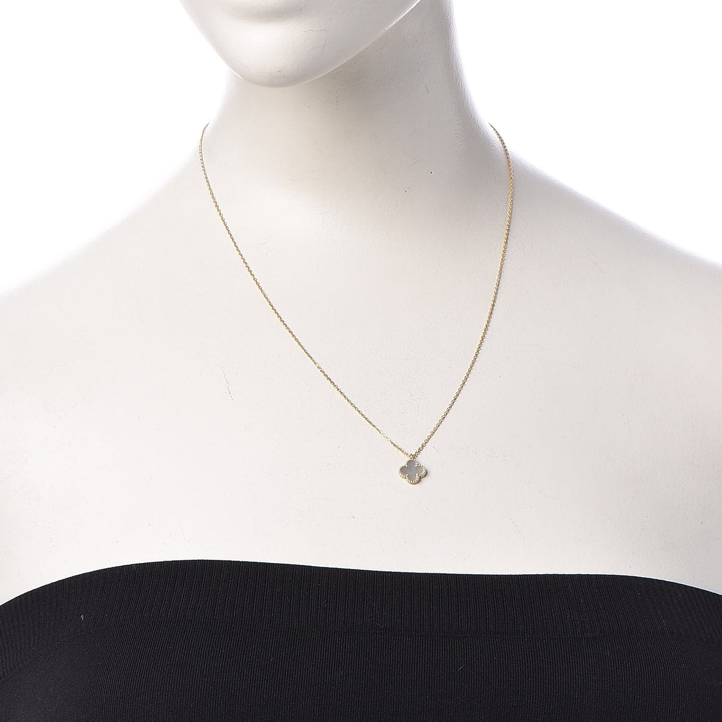 18K Yellow Gold Mother of Pearl Sweet Alhambra Pendant Necklace