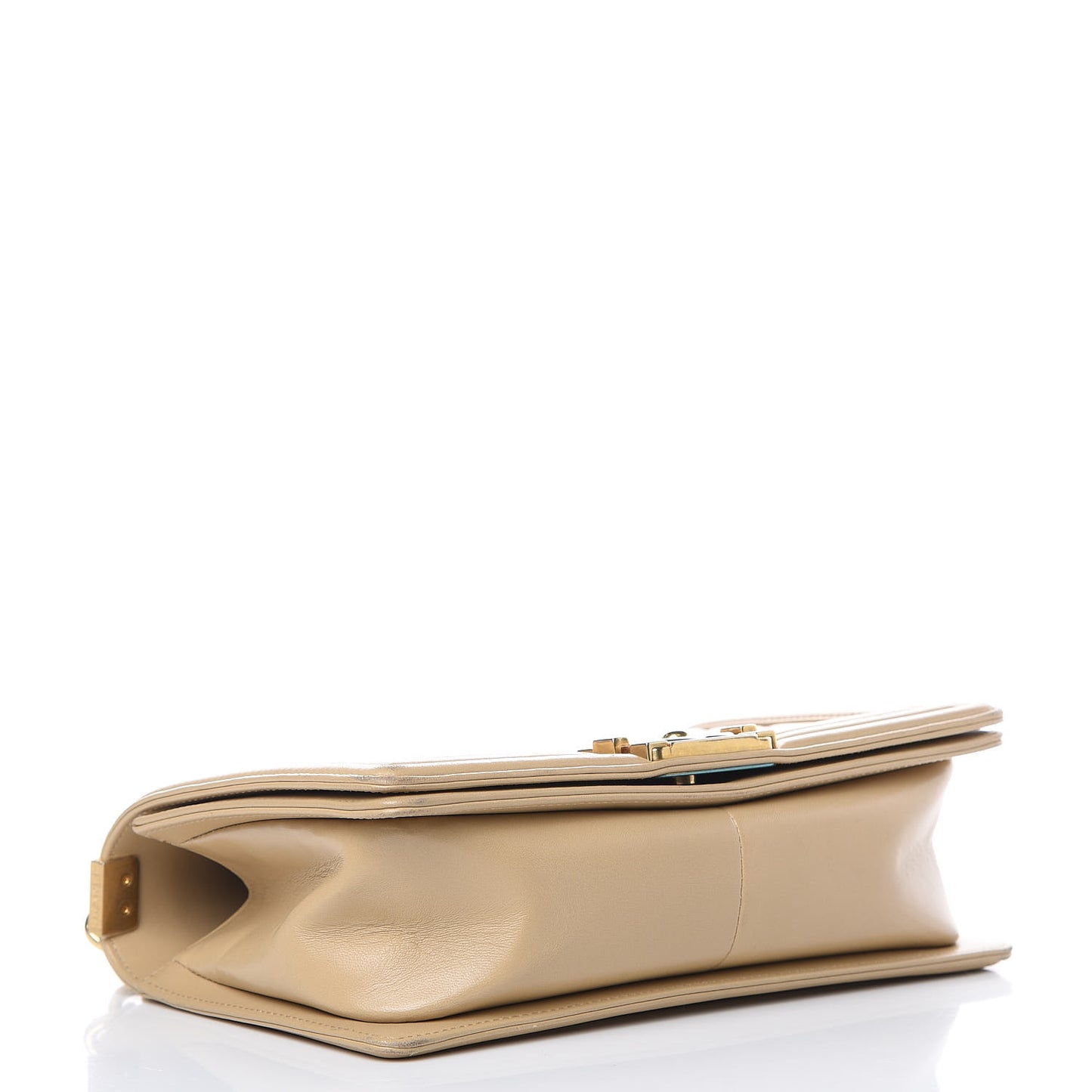 Lambskin Quilted Medium Boy Flap Light Beige