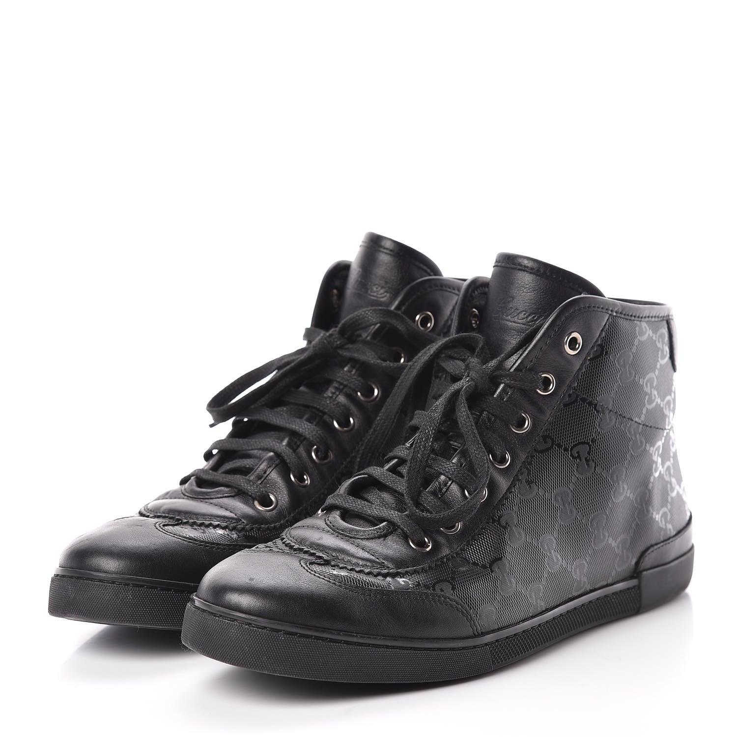 Gucci Imprime Monogram Womens High Top Sneakers 39 Black 3 of 12