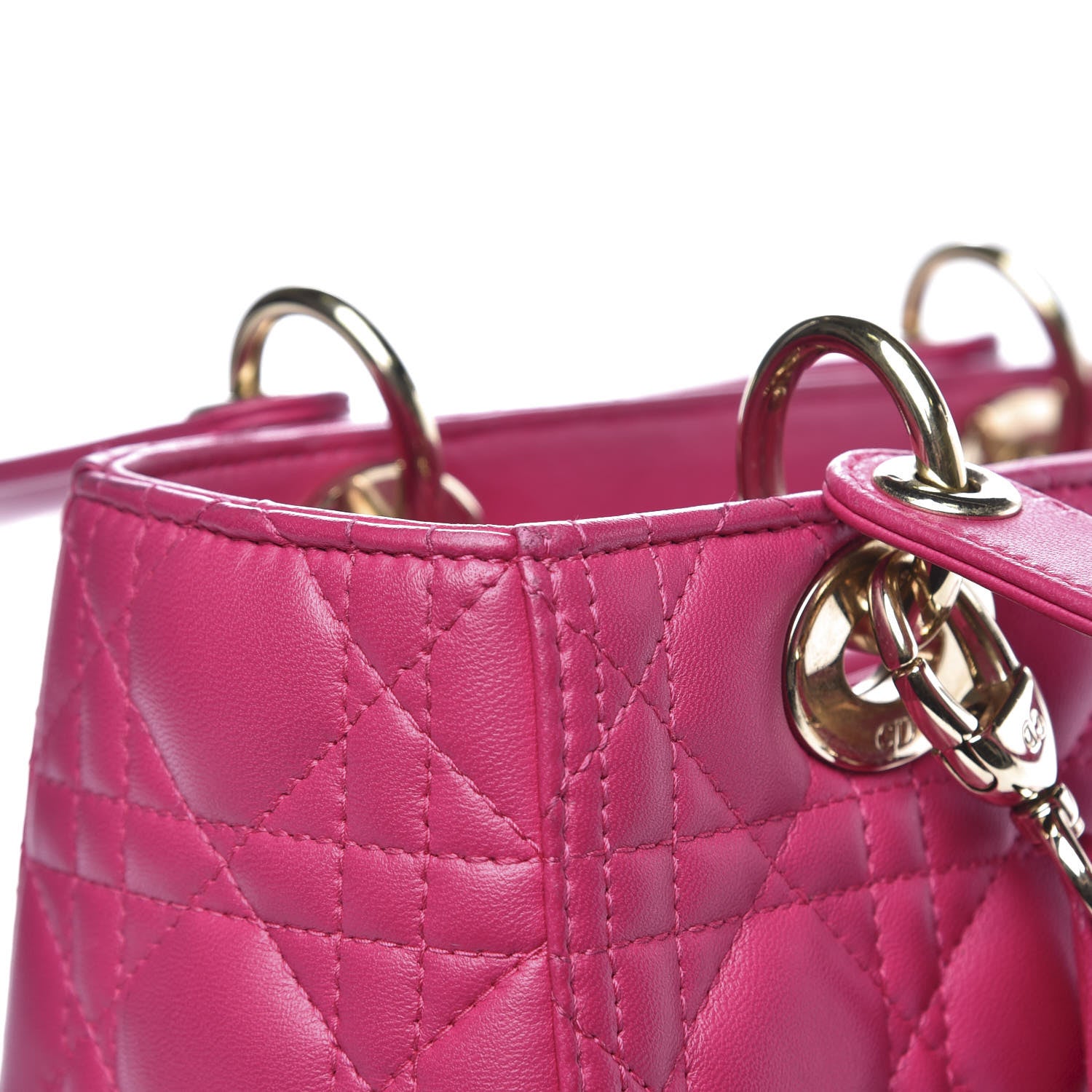 Christian Dior Lambskin Cannage Medium Lady Dior Pink 12 of 12