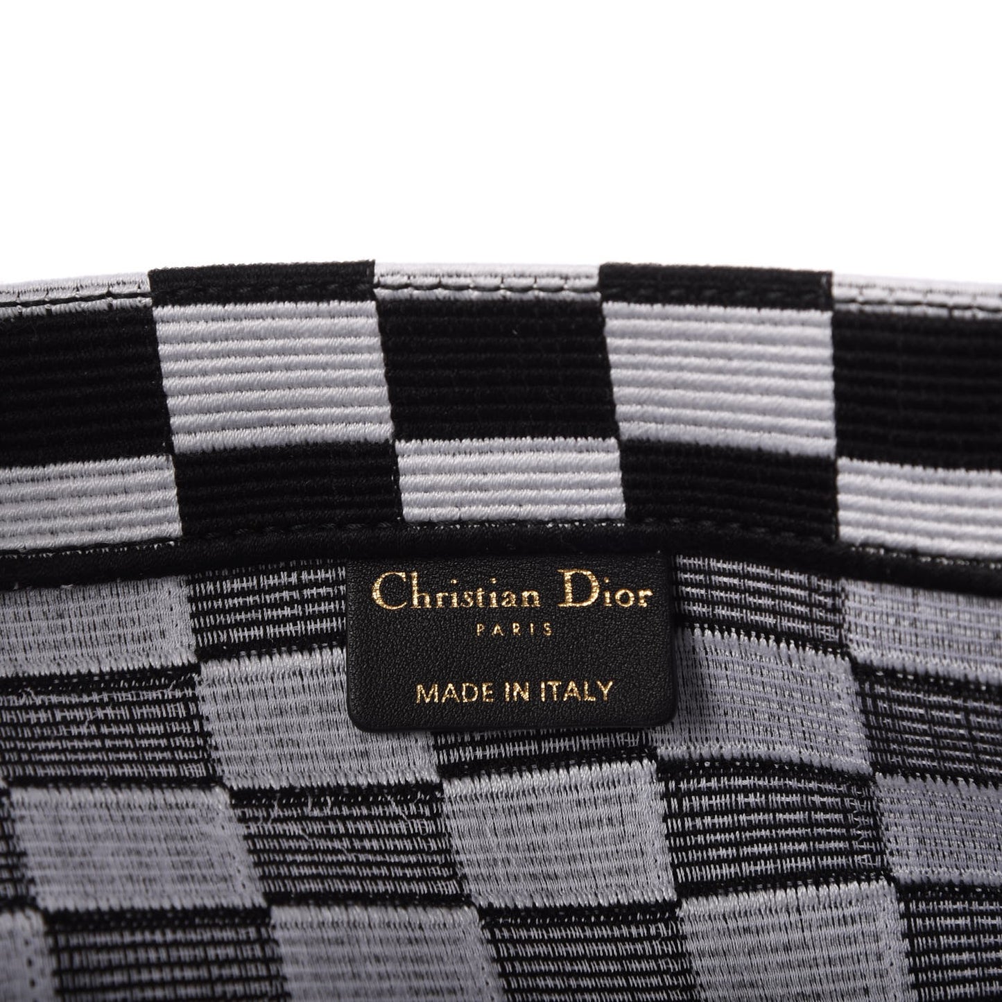 Canvas Embroidered Checkered Book Tote Black White