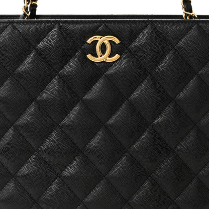 Chanel Caviar Quilted Small Shopping Tote Black 8 of 10