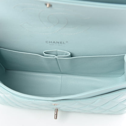 Chanel Patent Calfskin Quilted Jumbo Double Flap Light Green 5 of 11