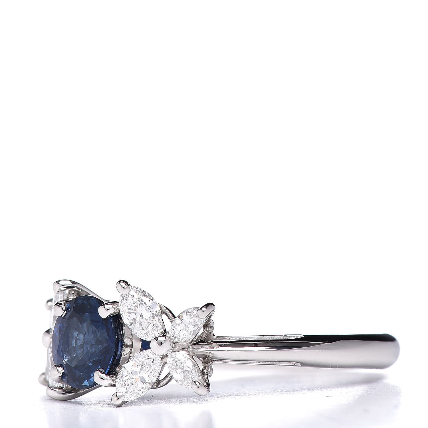 Tiffany Platinum Diamond Tanzanite Victoria Ring 54 7 3 of 6