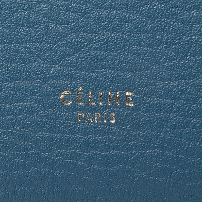 Celine Crisped Calfskin Small Tie Knot Tote Metallic Blue 6 of 9