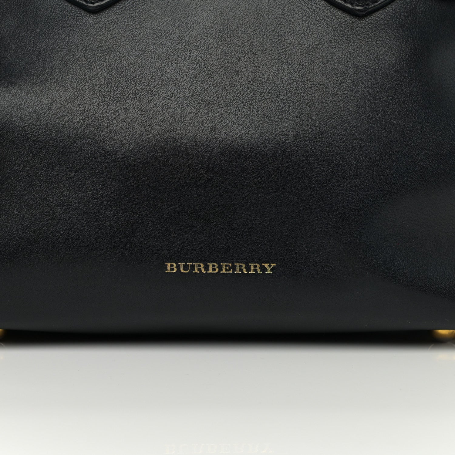Burberry Calfskin House Check Small Banner Tote Black 10 of 20