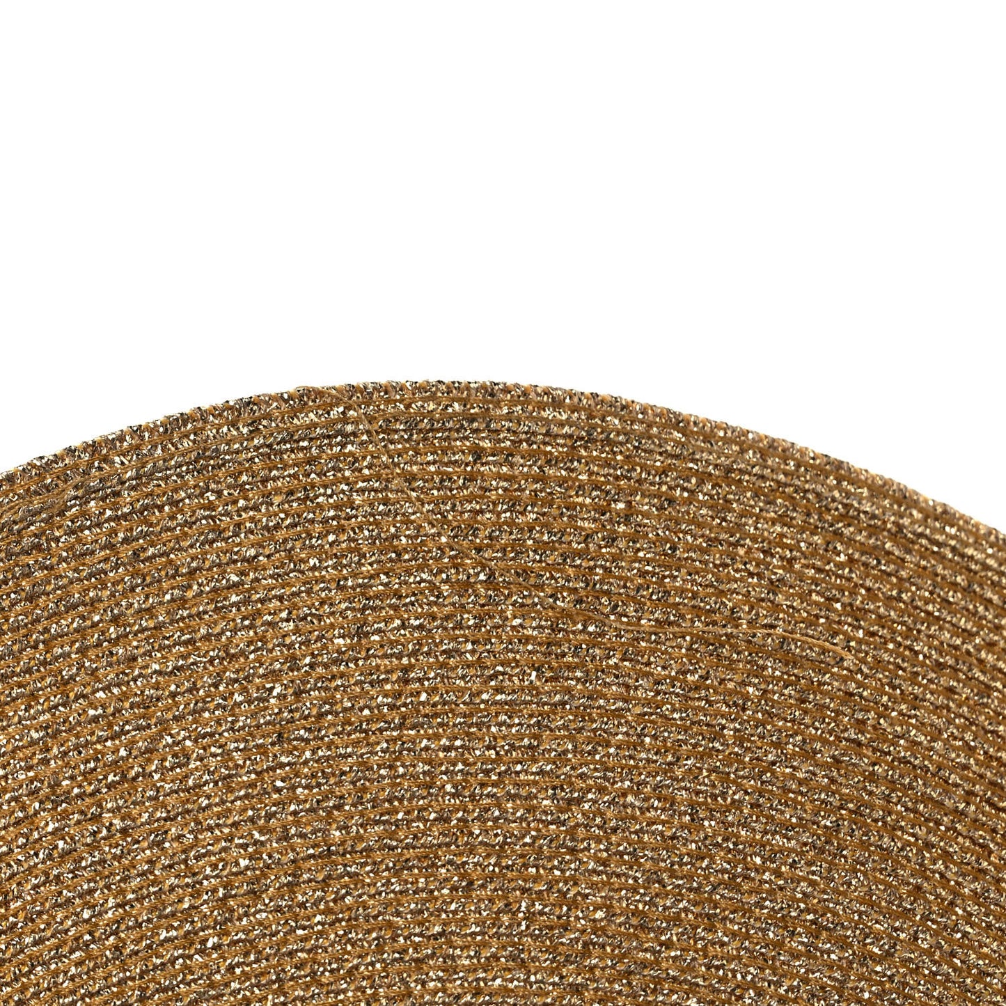 Glittered Straw Grosgrain Wide Brim Hat S Gold Black