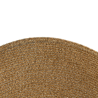 Gucci Glittered Straw Grosgrain Wide Brim Hat S Gold Black 9 of 9