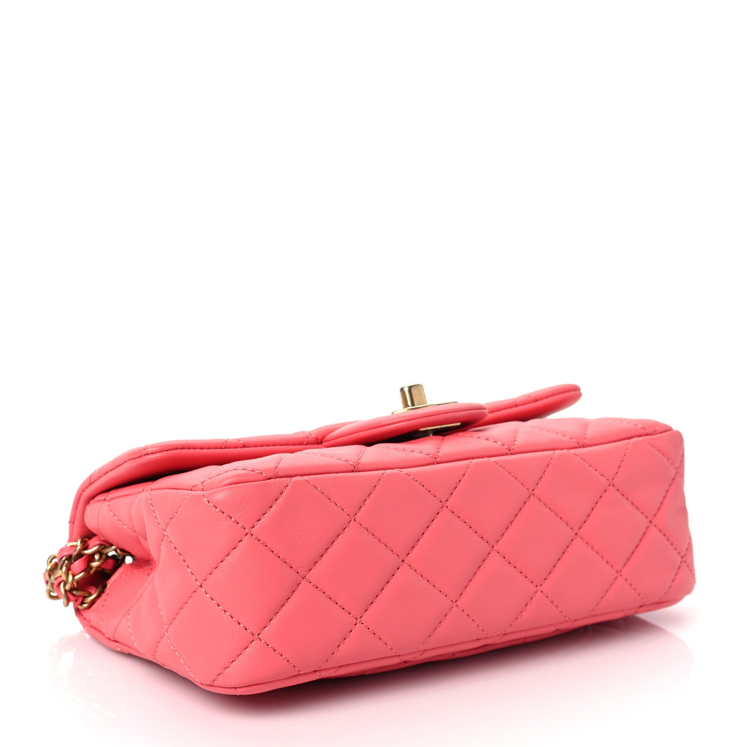 Chanel Lambskin Quilted Mini Rectangular Pearl Crush Flap Pink 4 of 7