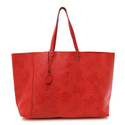 Bottega Veneta Nappa Intrecciomirage Butterfly Tote Red 1 of 12