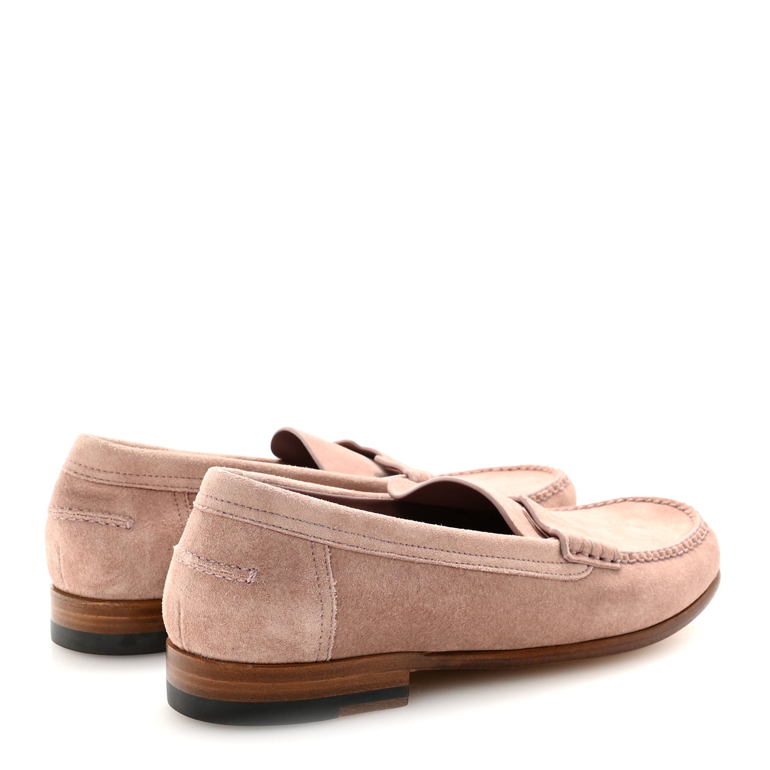 Hermes Suede Calfskin Womens Kennedy Loafers 38.5 Rose Antique 9 of 18