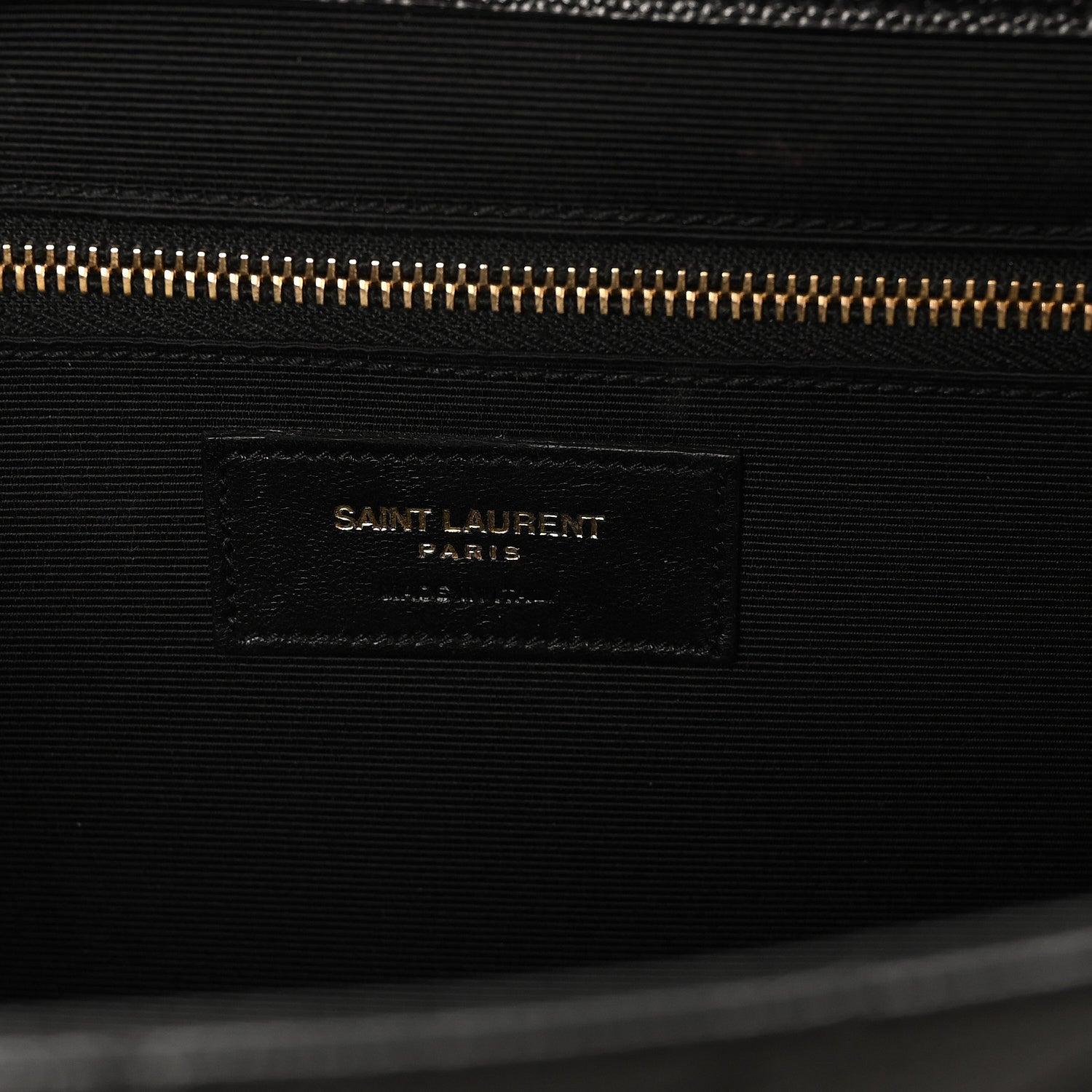 Saint Laurent Grain De Poudre Matelasse Chevron Large Monogram Satchel Black 6 of 9