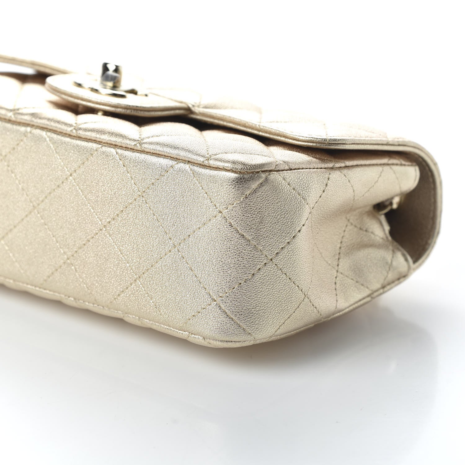 Chanel Metallic Lambskin Quilted Mini Rectangular Flap Gold 7 of 10