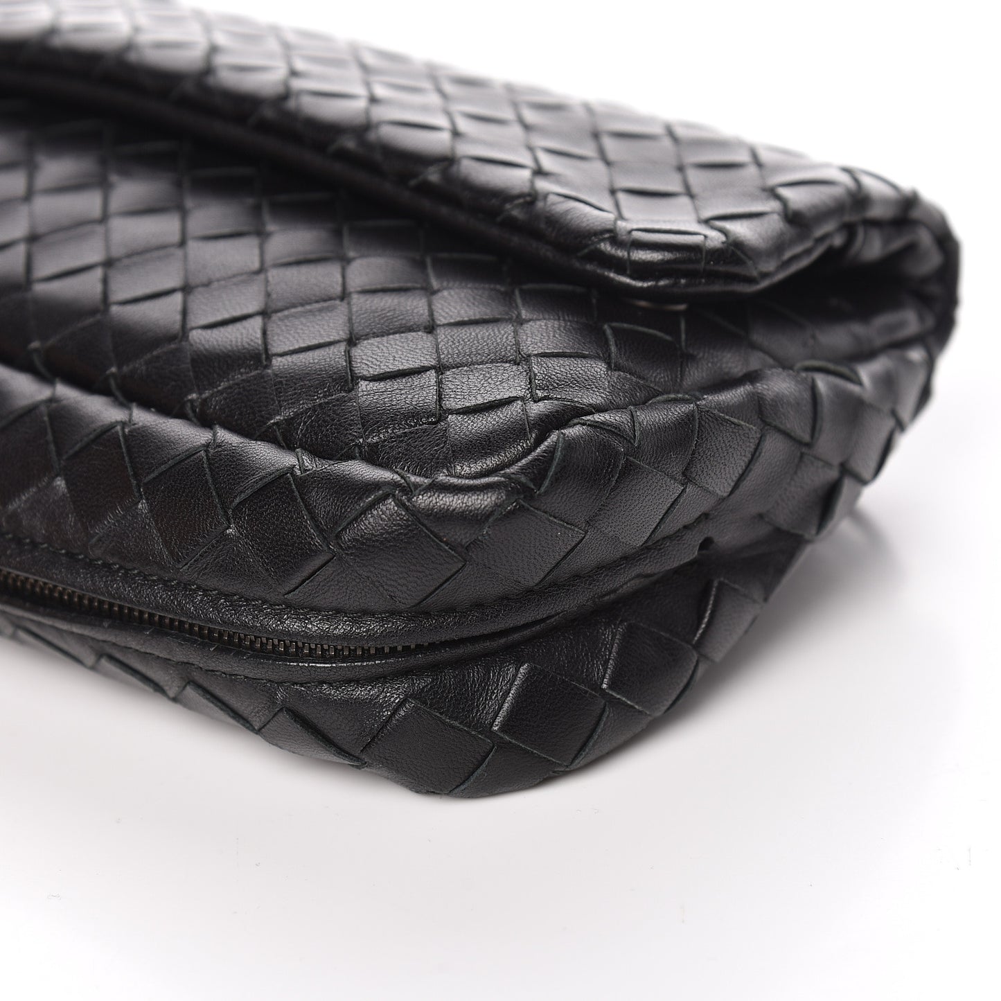 Nappa Intrecciato Small Chain Crossbody Black