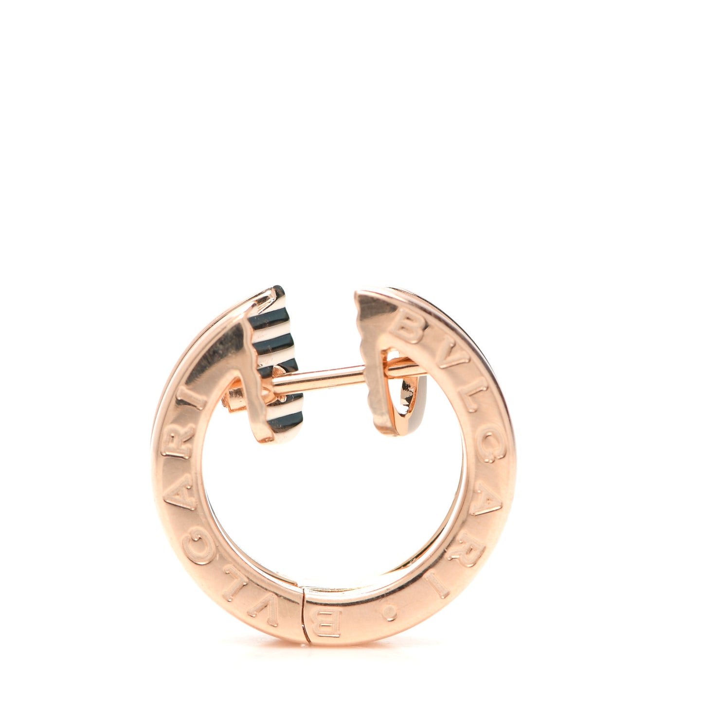 18K Rose Gold Diamond Small B.Zero1 Hoop Earrings