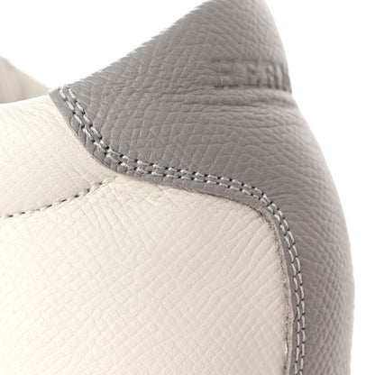 Hermes Epsom Suede Boomerang Sneakers 39.5 White Gris 11 of 12