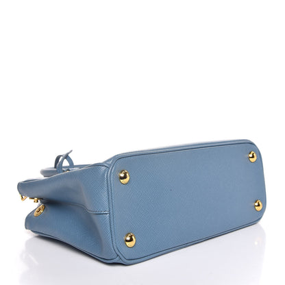 Prada Saffiano Galleria Mini Double Zip Tote Aviazione 5 of 8
