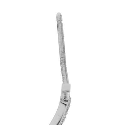 Tiffany 18K White Gold Diamond Medium T Wire Hoop Earrings 5 of 6