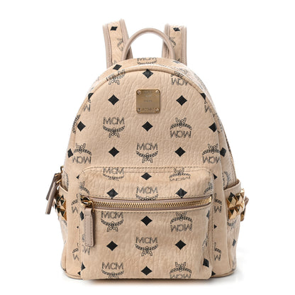 MCM Visetos Small Side Stud Stark Backpack Beige 1 of 4