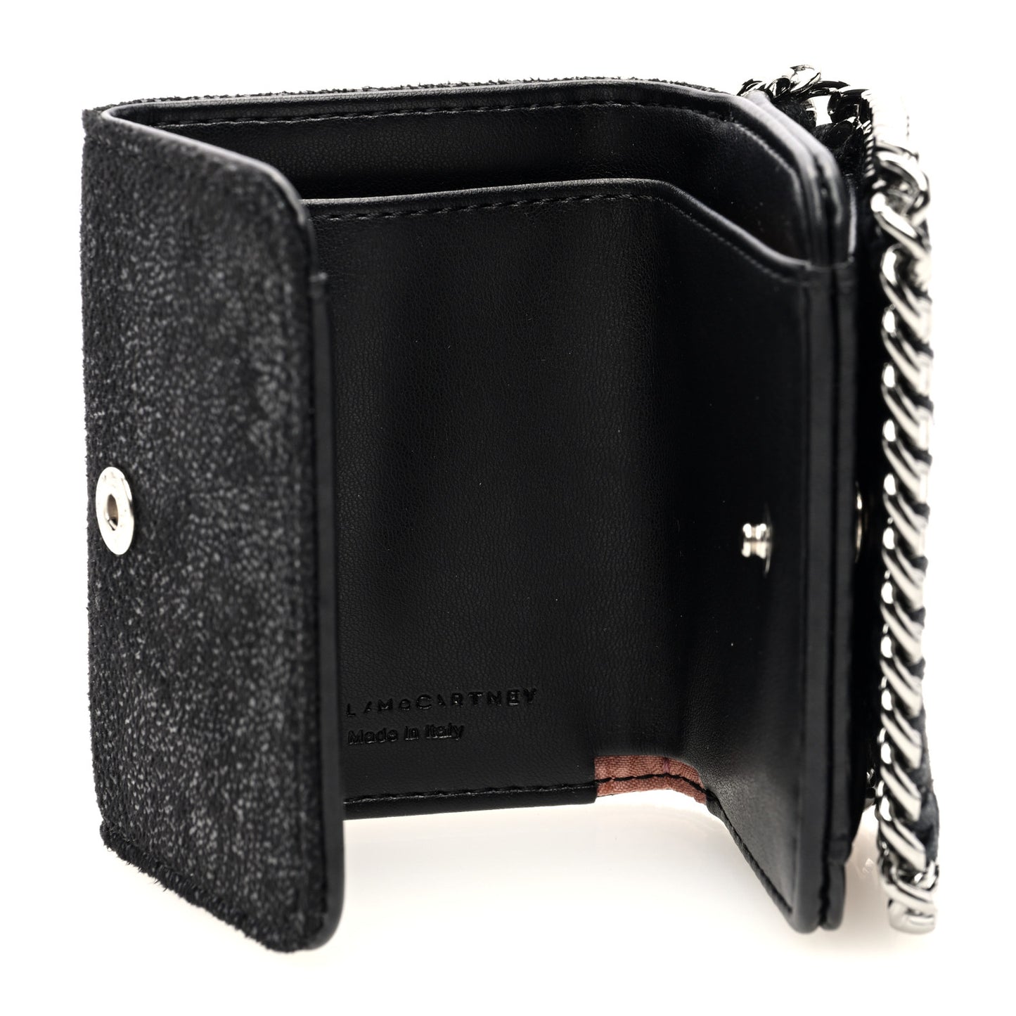 Shaggy Deer Small Falabella Flap Wallet Black