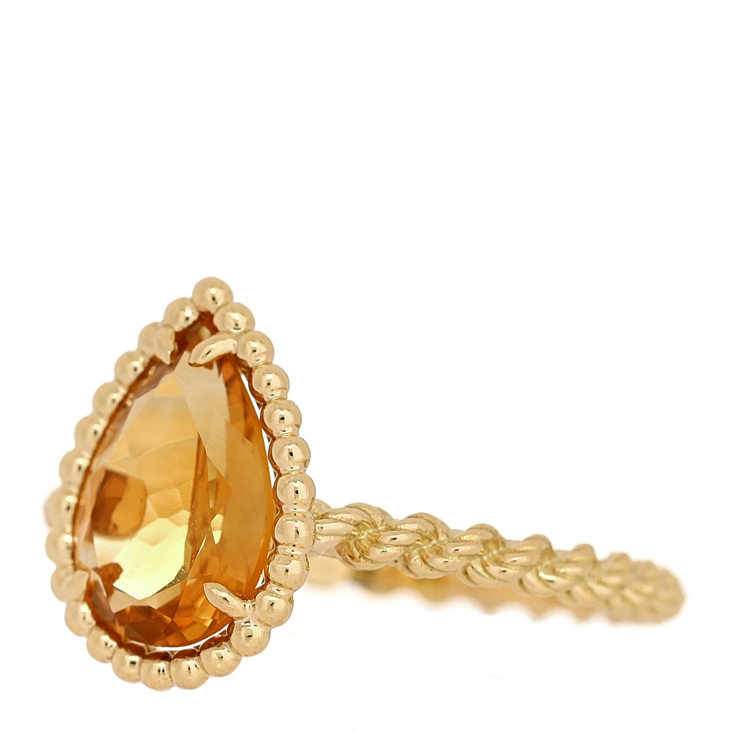 18K Yellow Gold Citrine Small Serpent Boheme Ring 53 6.25