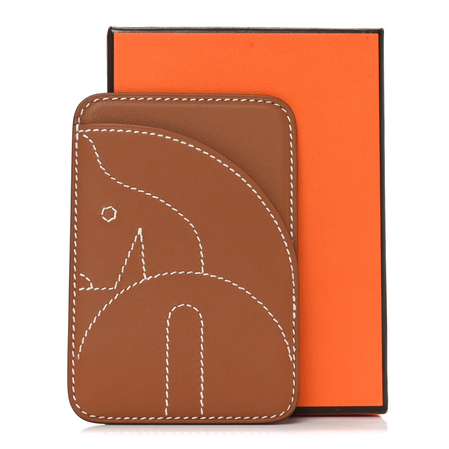Swift Stitched Cheval MagSafe Card Holder Gold