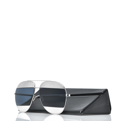 Christian Dior Split 1 Aviator Sunglasses Silver Blue 9 of 9